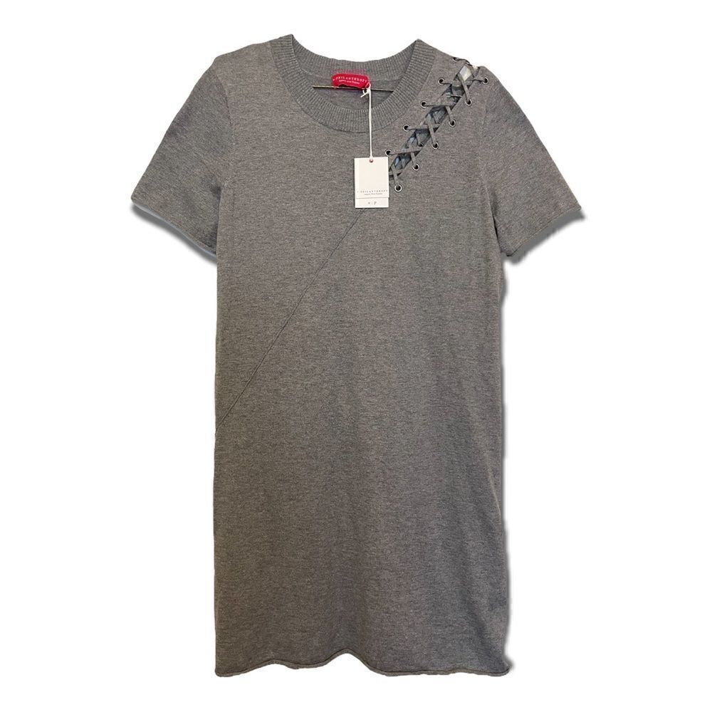 PHILANTHROPY Heather Grey Short-Sleeve Sweater Dress